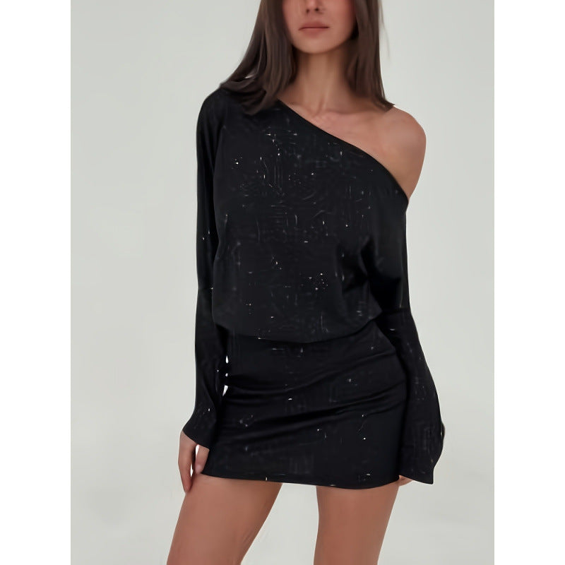 Women's Fashion Personality Asymmetric Tight Dress